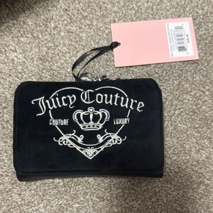 Juicy Couture Black and White Embroidered Wallet